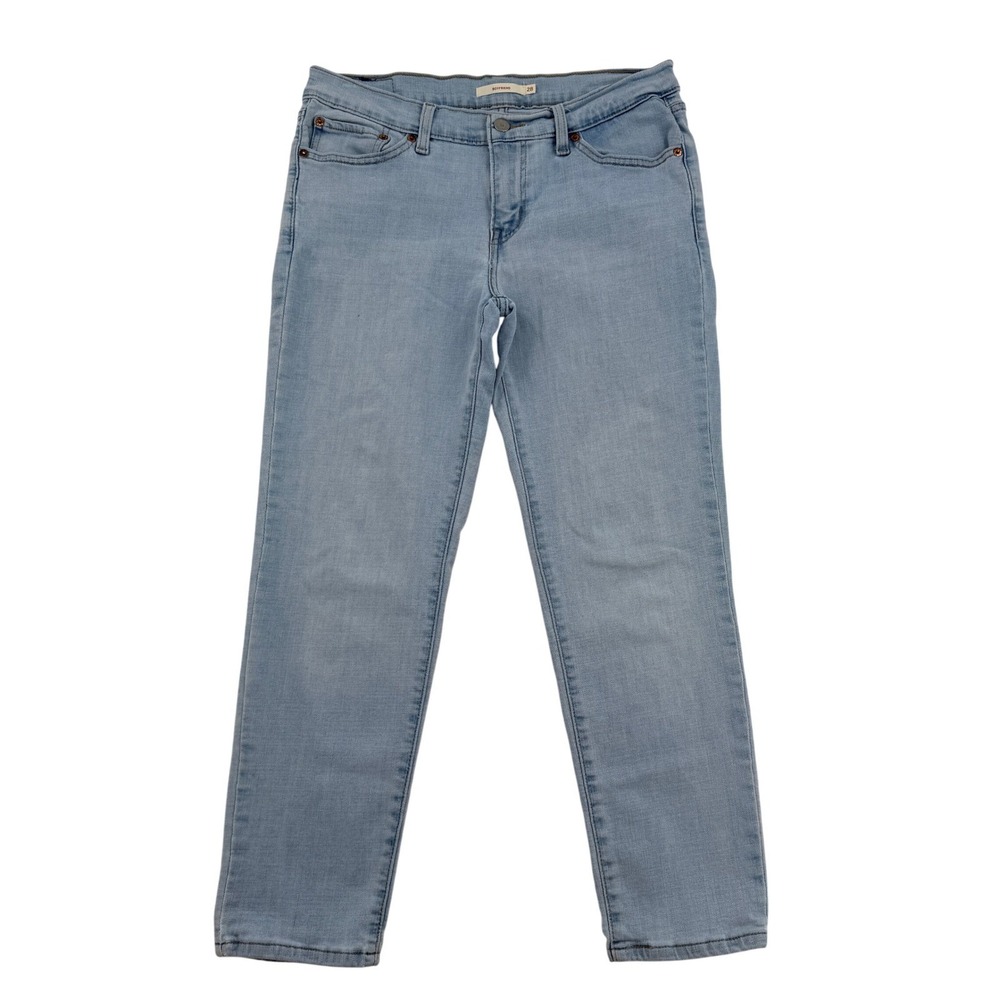 Levis Boyfriend Jeans Light Wash Blue Stretch Denim Womens 28 Y2K Comfy Jeans